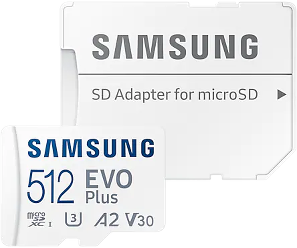 Карта памяти Micro SecureDigital 512Gb SDXC Samsung Evo Plus class10 UHS-I U3 (MB-MC512KA) + адаптер SD