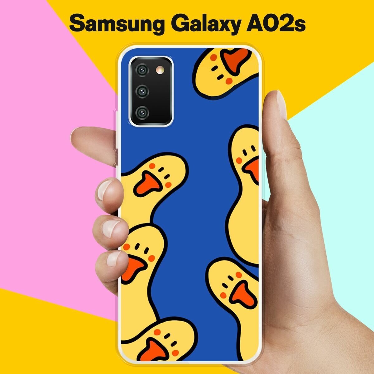 Силиконовый чехол на Samsung Galaxy A02s Утки / для Самсунг Галакси А02с