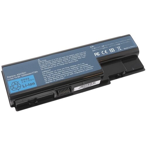 Аккумулятор OEM (совместимый с AS07B31, AS07B32) для ноутбука Acer Aspire 5520 14.4V 5200mAh черный блок питания для ноутбука acer 7730zg 7736zg 7738g 7739g 7739zg 7741g 7745g 7750g 8530 8530g 8730 8730g 8730zg 8735g1