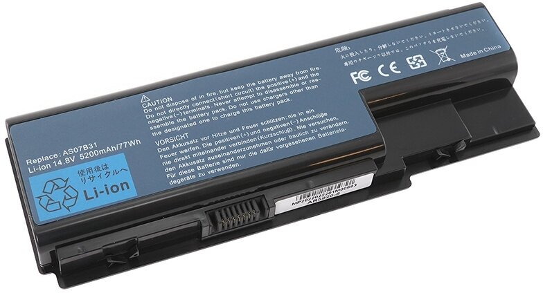 Аккумулятор OEM (совместимый с AS07B31, AS07B32) для ноутбука Acer Aspire 5520 14.4V 5200mAh черный