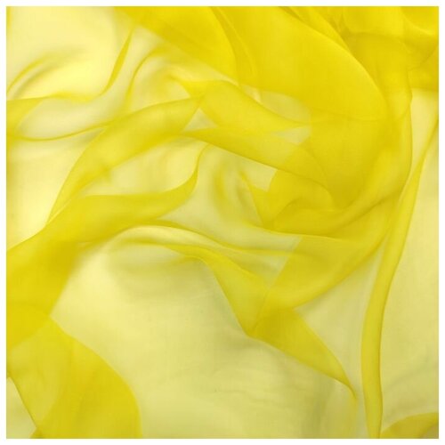 Ткань плательная шифон (желтый) 100% шелк, 50 см * 130 см, италия