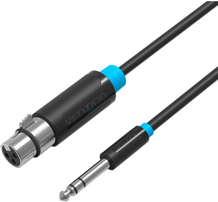 Аудио кабель Jack 6,5 М (папа) / XLR-F (мама), 1.5 метра Vention акустический провод, арт. BBEBG