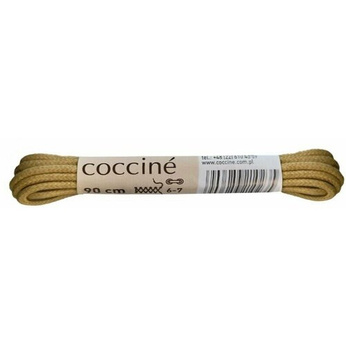 Шнурки хлопковые вощеные тонкие Coccine, бежевый, 2 мм, 90 см