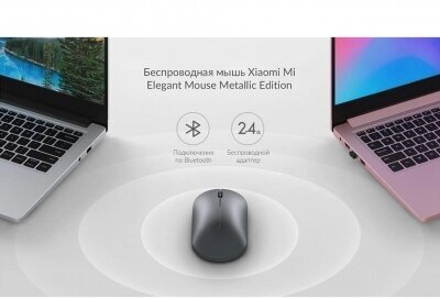 Беспроводная мышь Xiaomi Mi Elegant Mouse Metallic Edition, черный - фотография № 15