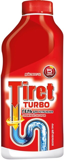 Гель для устранения засоров Tiret Turbo 5 минут 500 мл