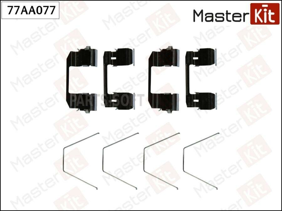 77AA077 Комплект установочный тормозных колодок Honda CR-V II (RD_) 2001 - 2007 MASTERKIT Арт. 77aa077