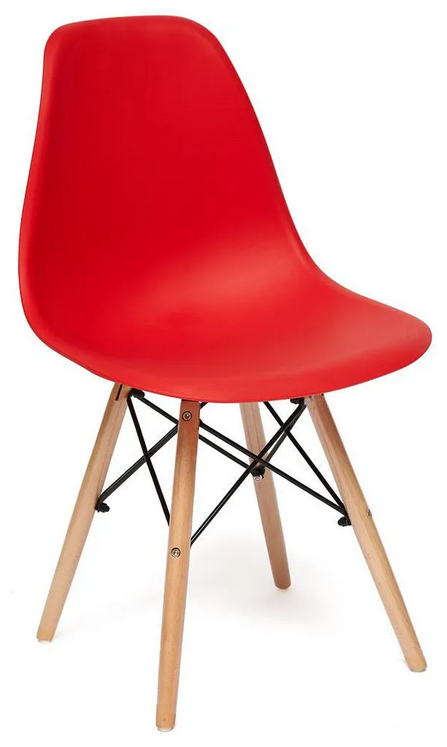 Комплект стульев TetChair CINDY (EAMES) (mod. 001) пластик, дерево,красный (4 шт. в 1 упаковке)