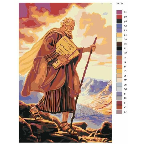 Картина по номерам W-754 Моисей 70x110 картина по номерам w 58 автозаправка 70x110