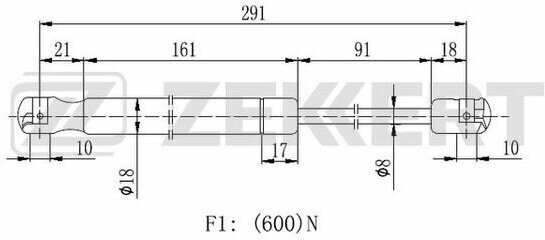 ZEKKERT GF-2464 Пружина газовая багажника Volvo S80 II 06-