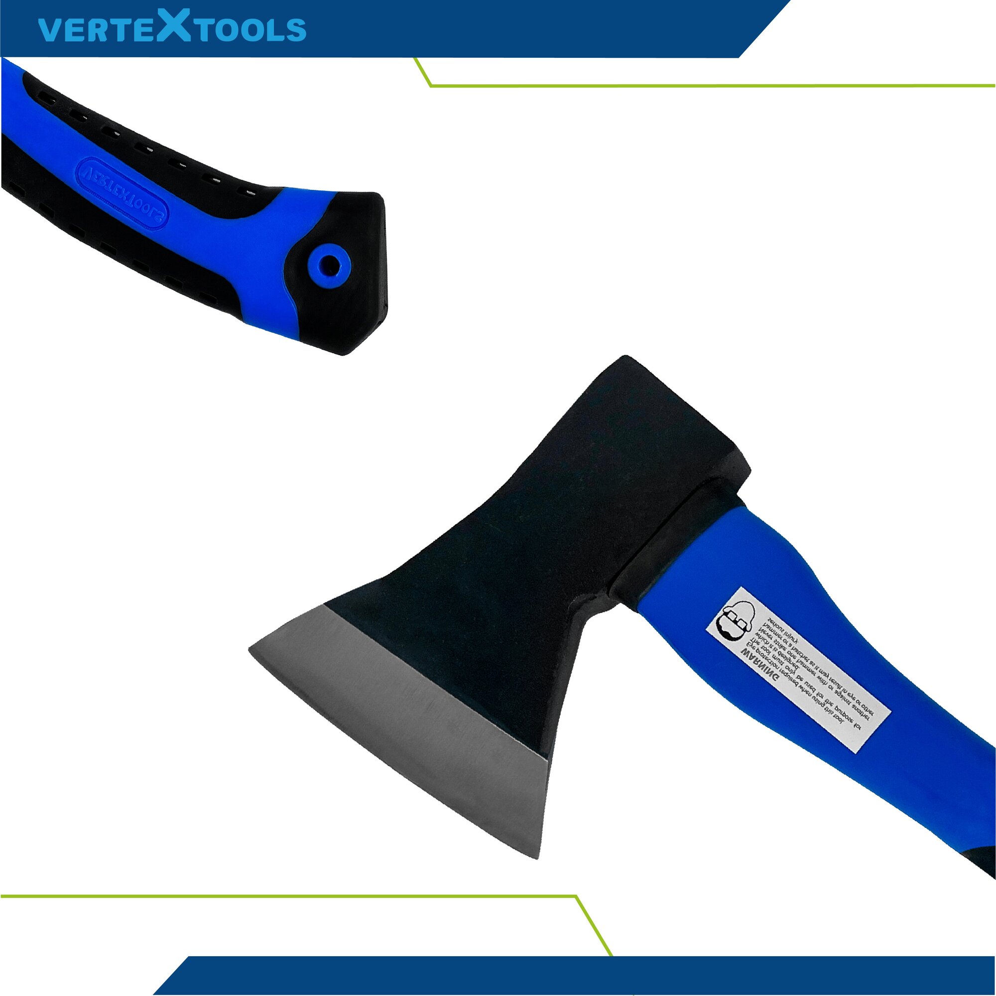 Топор с фиберглассовой рукоядкой 800г VertexTools