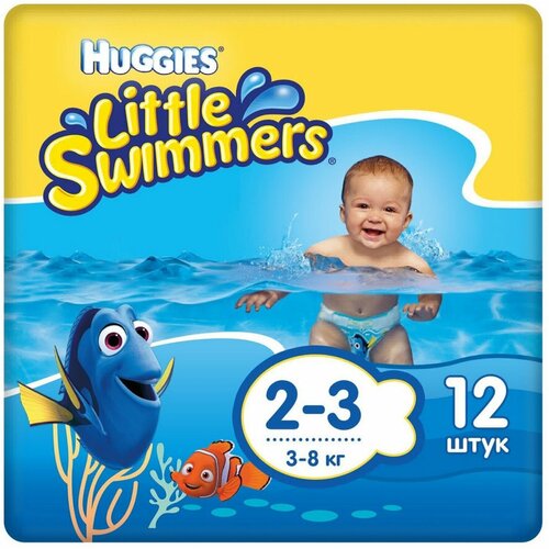 Трусики Huggies 2-3 для плавания 3-8 кг 12шт* 2 уп.