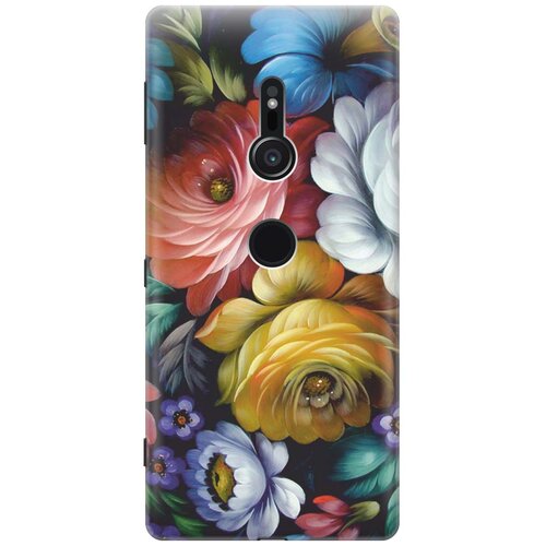 фото Re:pa накладка transparent для sony xperia xz2 с принтом "цветочная роспись"