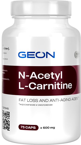 L-карнитин GEON N-Acetyl-L-Carnitine, капсулы, 75шт, 45гр - фото №1