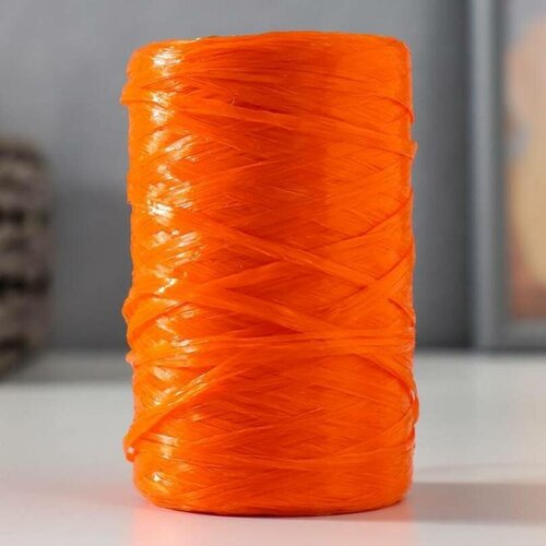 Пряжа - Для вязания мочалок, 100% полипропилен, 400м/100гр, №2-3, цвет оранжевый-рыжий, 5 шт.