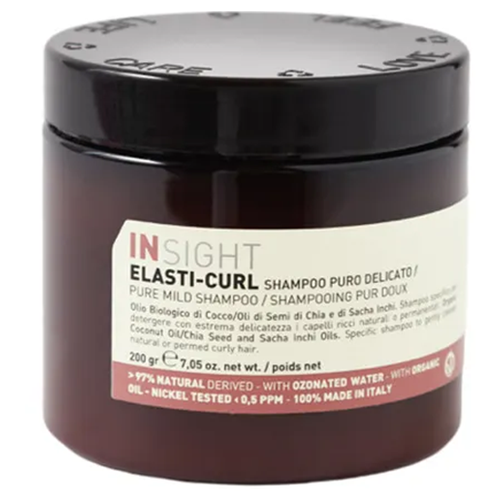 увлажняющий шампунь воск для кудрявых волос elasti curl pure mild shampoo 100 мл iec190 Insight ELASTI-CURL Pure mild shampoo Увлажняющий шампунь-воск для кудрявых волос 100 мл