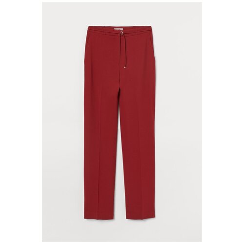 Брюки  H&M, повседневный стиль, карманы, пояс/ремень, размер 8, красный