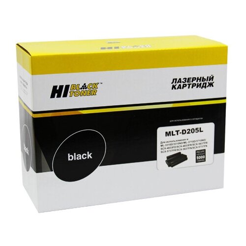 Картридж Hi-Black MLT-D205L для Samsung ML-3310D/3310ND/3710D/SCX-4833/5637, 5K, черный, 5000 страниц картридж hi black hb mlt d205l 5000 стр черный