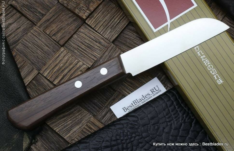 Нож для чистки овощей и фруктов Kanetsugu Special Offer, 90 мм, сталь AUS-8/SUS410, 3 слоя, рукоять розовое дерево - фото №16