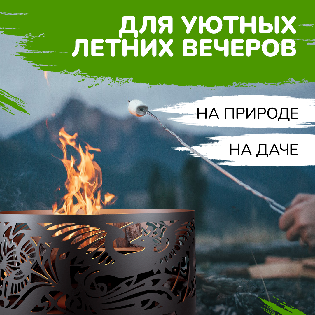 Костровая чаша/Очаг для костра/Чаша для костра Flamet "Жар-птица" диаметр 60