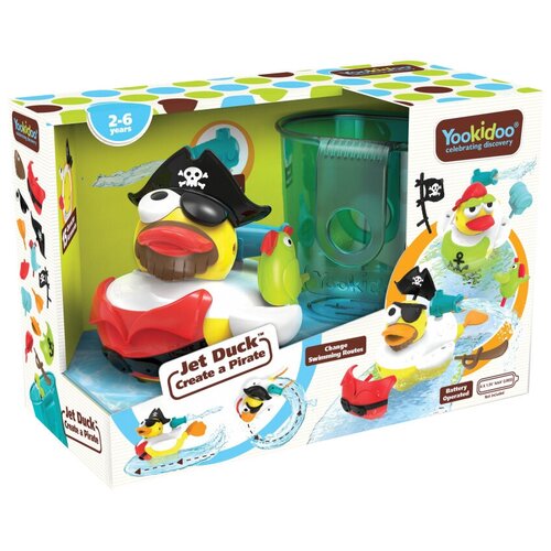 Купить Игрушка для ванной Yookidoo Утка-пират с водометом и аксессуарами (40170) мультицвет, Игрушки для ванной