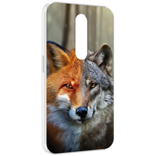 Чехол MyPads волк-лиса для Motorola Moto X Force (XT1585 / XT1581) задняя-панель-накладка-бампер
