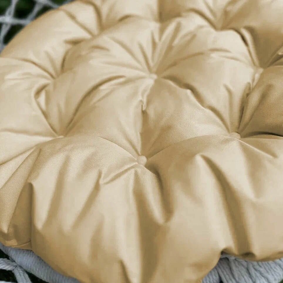 Круглая подушка для садовых качелей Вилли, напольная сидушка 60D, бежевый - фотография № 4