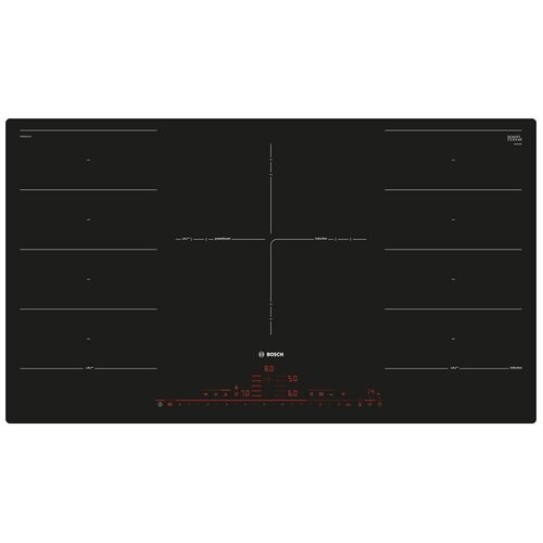 Индукционная варочная панель Bosch PXV901DV1E, цвет панели черный, цвет рамки серебристый