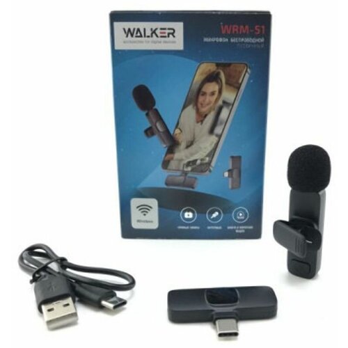 Микрофон беспроводной Walker WRM-51 Black 160700₽