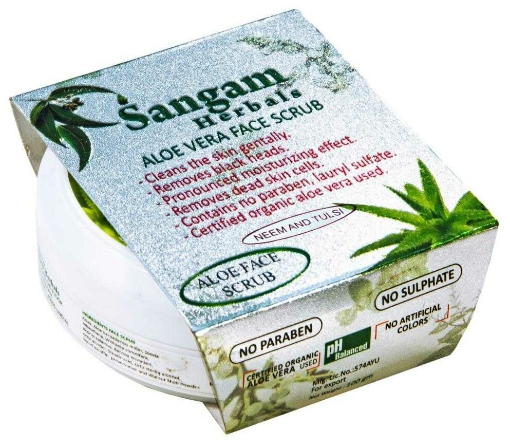 Sangam Herbals скраб для лица Aloe Vera Face Scrub Ним и Тулси