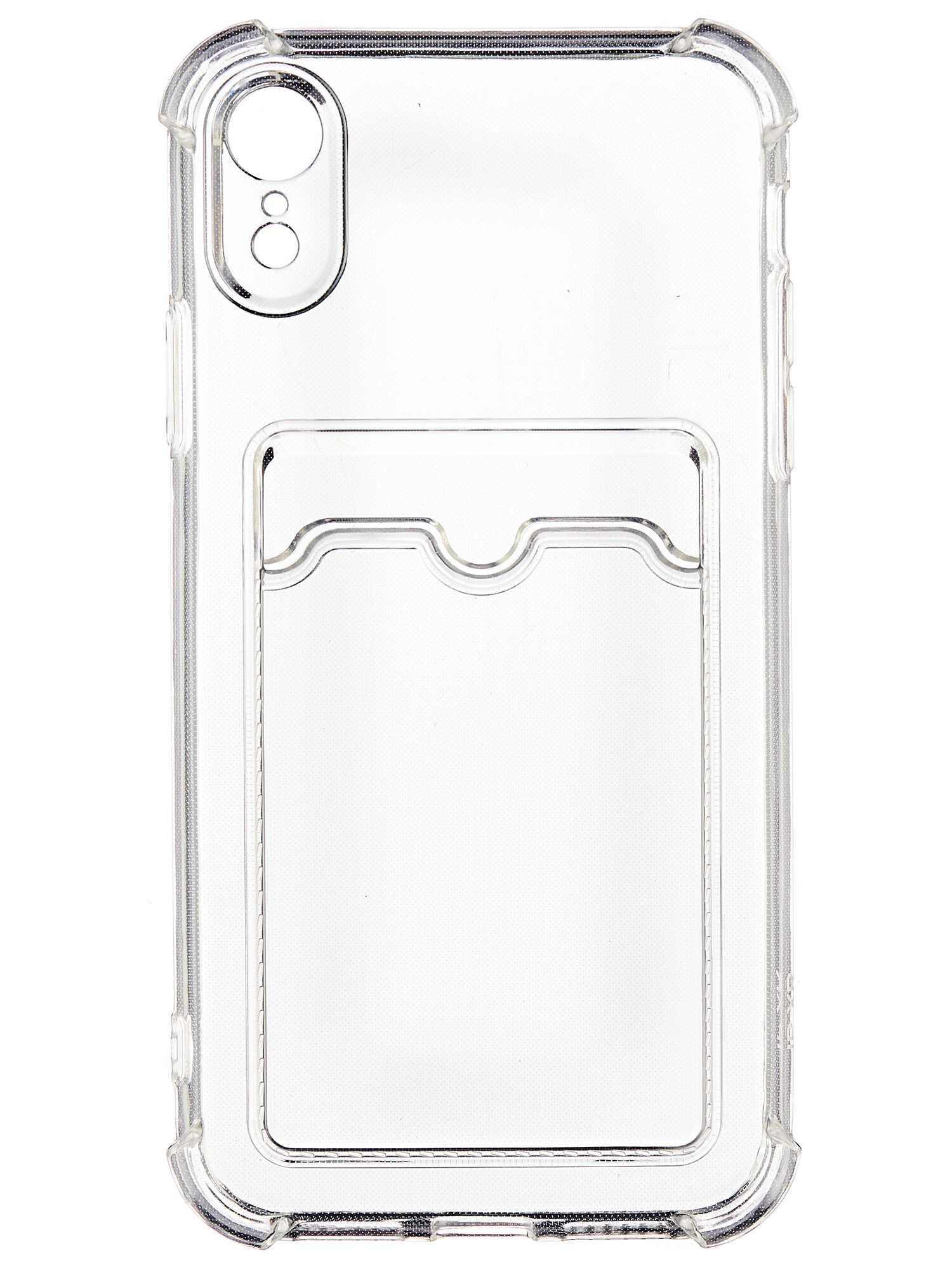 Чехол накладка для Apple iPhone XR Айфон хр икс эр силиконовый с защитными бортами прозрачный противоударный с отсеком для карт