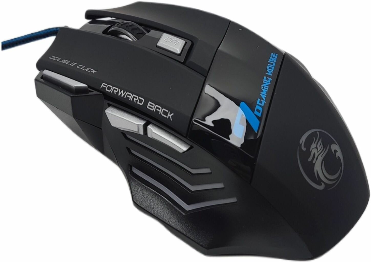 Игровая компьютерная мышь проводная IMICE X7 RGB с бесшумным кликом черный