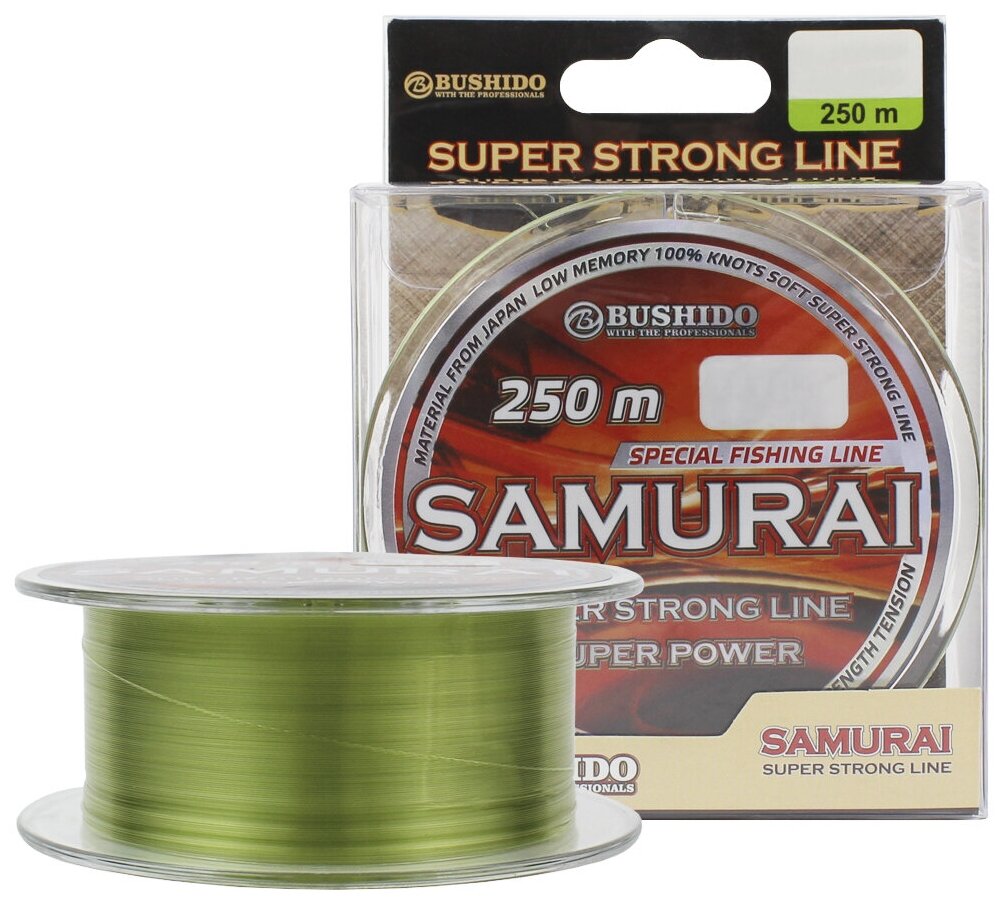 Леска рыболовная BUSHIDO SAMURAI super strong line (250м); (d - 0,3мм); (тест - 12кг)