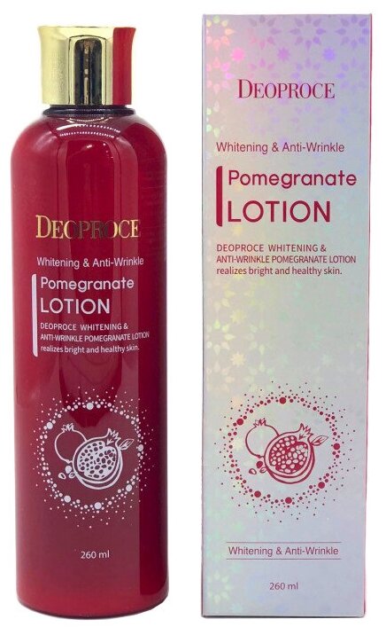 Лосьон для лица антивозрастной Deoproce Whitening And Anti-Wrinkle Pomegranate Lotion 260мл - фото №1