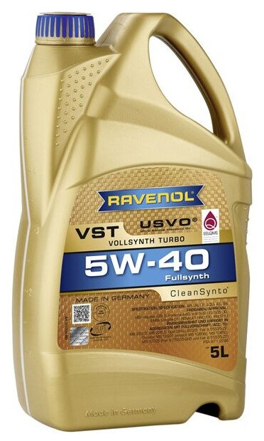 Синтетическое моторное масло RAVENOL VollSynth Turbo VST SAE 5W-40, 5 л