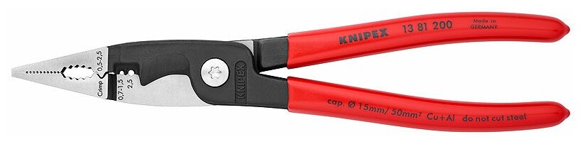 Электромонтажные плоскогубцы 200 мм Knipex KN-1381200