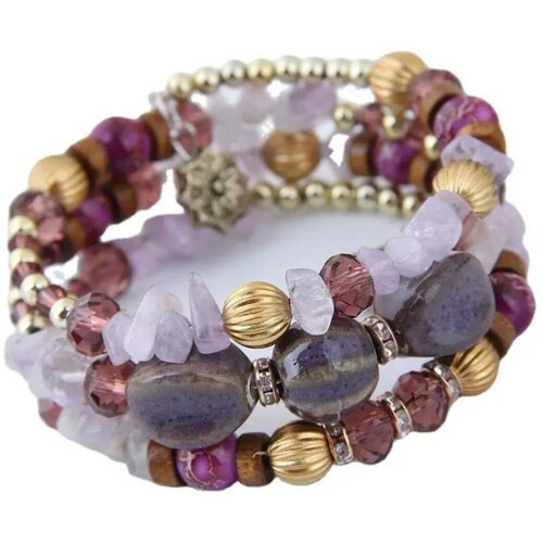 фото Браслет женский с пурпурными камнями / браслет на руку / браслет из натуральных камней elvidofleria