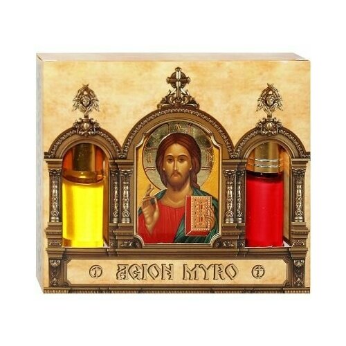 Набор благовоний Миро с иконой Спасителя Господь Вседержитель (2 аромата по 10 мл).
