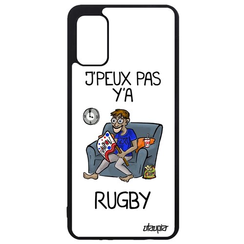 фото Чехол для смартфона samsung galaxy a41, "не могу - смотрю регби!" комикс игра utaupia