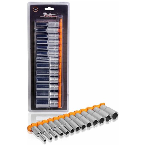 фото Набор головок торцевых 3/8" dr шестигранных глубоких 13пр. (6,7,8,9,10,11,12,13,14,15,16,17,19мм) airline