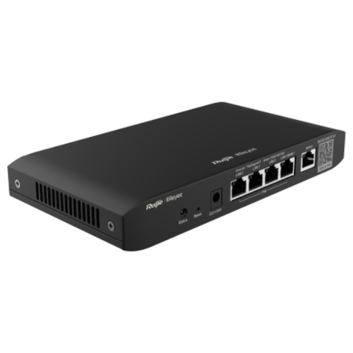 Коммутатор Ruijie Reyee 5-Port Gigabit Cloud Managed router, 5 Gigabit Ethernet connection Ports including 4 PoE/POE+ Ports with 54W POE Power budget, Support up to 2 WANs, 100 concurrent users, 600Mbps