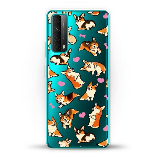 фото Силиконовый чехол корги узором на huawei p smart 2021 andy & paul