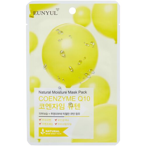 Eunyul тканевая маска Natural Moisture Mask Pack с коэнзимом Q10, 22 г, 22 мл маска тканевая с коэнзимом q10 eunyul natural moisture mask pack coenzyme q10 22мл