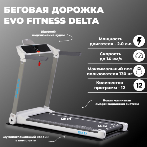 Беговая дорожка электрическая EVO FITNESS Delta New