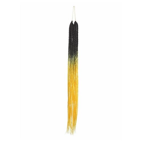 Канекалон Сенегальские косы 65 см, омбре из черного в желтый канекалон сенегальские косы 65 см 3 цвета черный фиолетовый синий