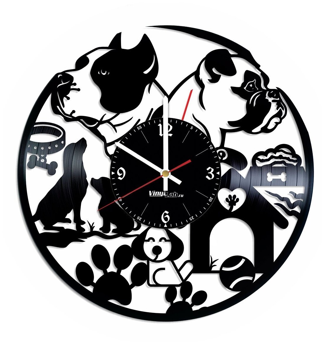 Часы из виниловой пластинки (c) VinylLab Dogs