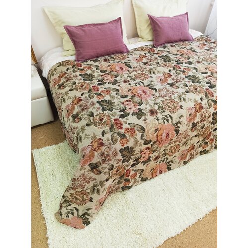 Покрывало Кружева, Гобелен Розарий бежевый с размером: 140х220