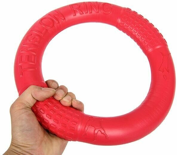 Апортировочное кольцо для собак красное 27 см, игрушка для фрисби, пуллер - фотография № 5