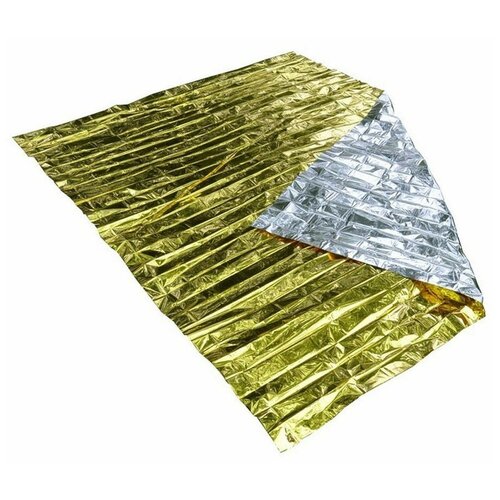 фото Спасательное одеяло, покрывало изотермическое, золотистое (160х210см), 2 шт. набор без бренда