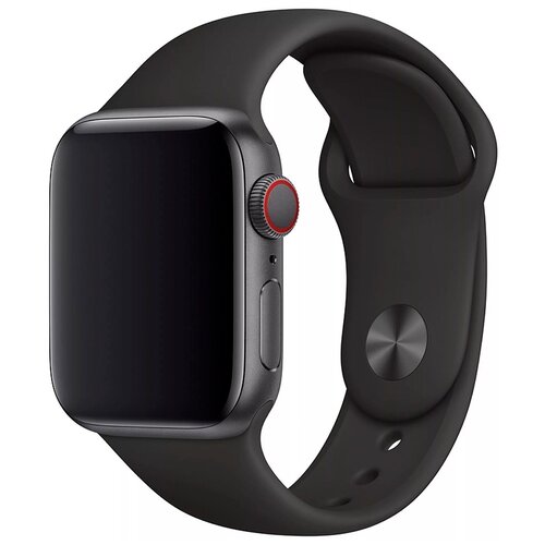 фото Силиконовый ремешок для часов apple watch series 1-6 и вотч se 42-44 mm / спортивный ремешок для смарт часов эпл вотч серии 1,2,3,4,5,6 и эпл вотч се (sport band) (black s) life style