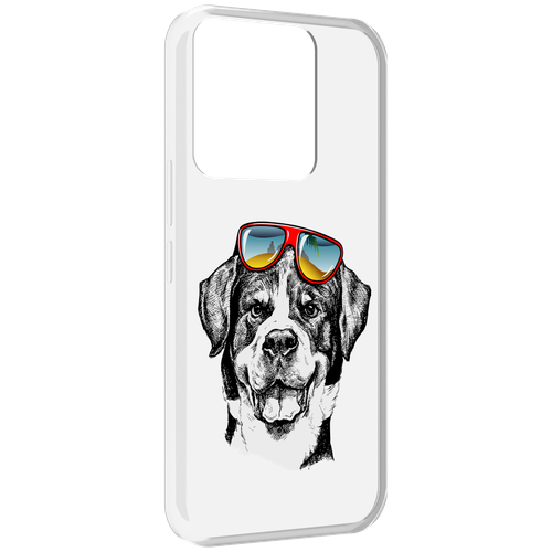Чехол MyPads счастливая собака для Tecno Spark Go 2022 / Tecno Spark 8C задняя-панель-накладка-бампер